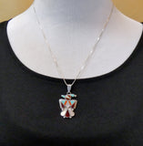 Native American Zuni Turquoise Multi Inlay Thunderbird Pendant & Free 20" Chain