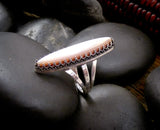Native American Navajo Women's Sterling Silver Mussel Shell Ring Size 7