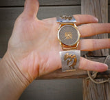 Native American Navajo Gold Sterling Silver Men's Kokopelli Watch