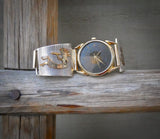 Native American Navajo Gold Sterling Silver Men's Kokopelli Watch