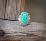 Women’s Native American Silver Royston Turquoise Ring Size 6.75