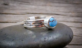 Native American Silver Golden Hill Turquoise Band Ring Size 6