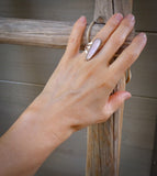 Native American Navajo Women's Sterling Silver Mussel Shell Ring Size 5