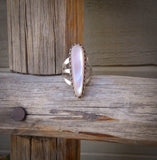 Native American Navajo Women's Sterling Silver Mussel Shell Ring Size 5