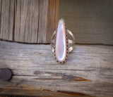 Native American Navajo Women's Sterling Silver Mussel Shell Ring Size 5