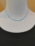 Native Liquid Silver Turquoise Bead Choker Necklace 16 inches