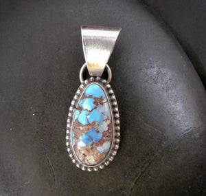 Golden Hill Turquoise Sterling Silver Pendant, Native American