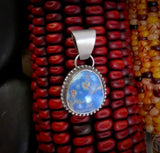 Handcrafted Native American Golden Hill Turquoise Sterling Silver Pendant
