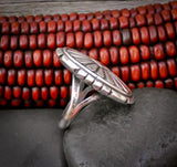 Heavy Gauge Unisex Navajo Silver Concho Style Ring Size 11.5, Native American
