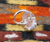 Native American Navajo Sterling Silver Women’s White Buffalo Ring Size 7