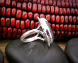 Native American Navajo Women's Silver White Buffalo Ring Size 6