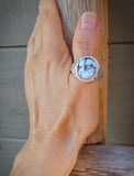 Native American Navajo Silver Golden Hill Turquoise Men's Ring Size 11.5