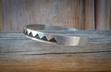 Handmade Native American Hopi Sterling Silver Symbol Cuff Bracelet