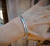 Handmade Native American Hopi Sterling Silver Symbol Cuff Bracelet