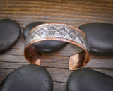 Women's Navajo Silver Copper Bracelet, Native American Cuff Bracelet
