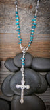 Native American Turquoise Sterling Silver Catholic Rosary Beads
