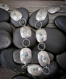 Vintage Native American Silver Turquoise Adjustable Link Concho Belt