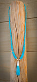 Native American Navajo Rolled Turquoise Bead Necklace