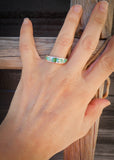 Native American Navajo Sonoran Gold Turquoise Inlay Band Ring Size 6, 6.5 & 8