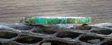 Women's Sterling Silver Navajo Sonoran Gold Turquoise Inlay Bracelet