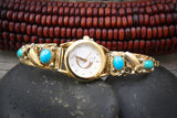 Native American Navajo Women's 12KGF Silver Turquoise Watch Vintage