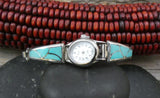 Zuni Sterling Silver Women’s Turquoise Channel Inlay Watch