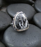 Native American Navajo Women's Silver White Buffalo Ring Size 9