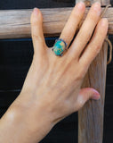 Women's Navajo Silver Royston Turquoise Ring Size 7.25