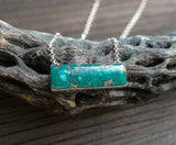Navajo Turquoise Sterling Silver Bar Necklace, Native American