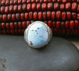 Native American Sterling Silver Golden Hill Turquoise Men's Ring Size 10.5
