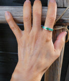 Native American Navajo Sonoran Gold Turquoise Inlay Band Ring Sizes 7.5 & 9