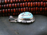 Native American Navajo Sterling Silver Golden Hill Turquoise Pendant & Cord