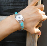 Turquoise Watch, Navajo Sterling Silver Turquoise Multi Inlay Watch