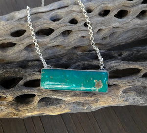 Navajo Turquoise Sterling Silver Bar Necklace