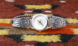 Sterling Silver Native American Navajo Sunface Women's Watch