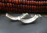Vintage Navajo 14K Gold & Sterling Silver Curved Dangle Pierced Earrings
