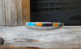 Native American Navajo Silver Navajo Turquoise Multi Inlay Bracelet