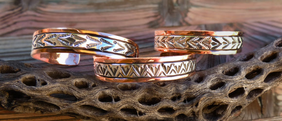 Native American Navajo Sterling Silver Copper Handmade Bracelet, Gift For Her
