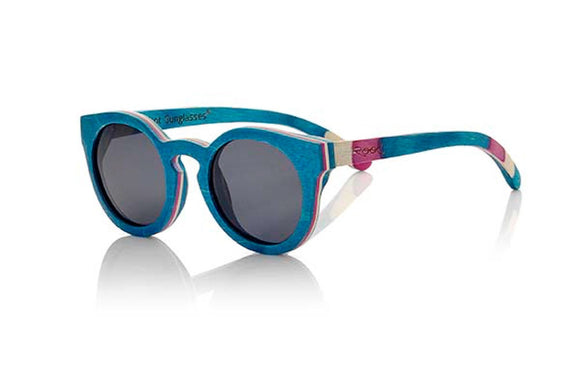 Teal Blue Polarized Unisex Natural Maple Wood Sunglasses